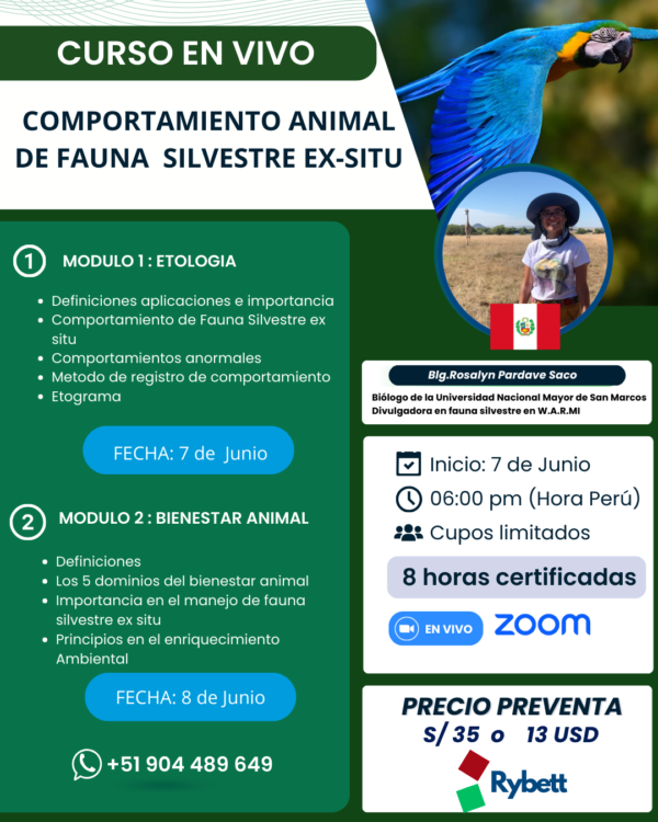 Comportamiento animal de fauna  silvestre ex-situ