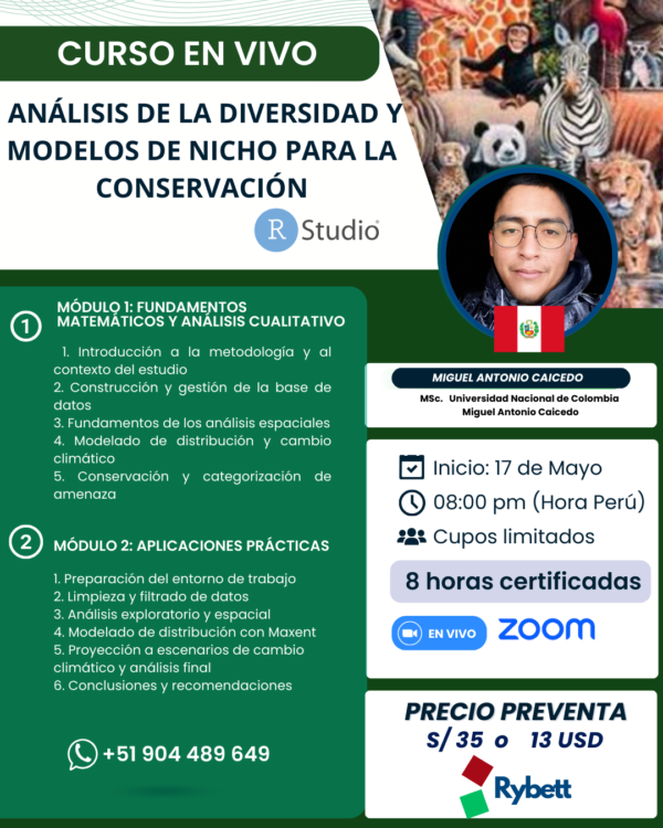Análisis de la diversidad y modelos de nicho para la conservación con R studio